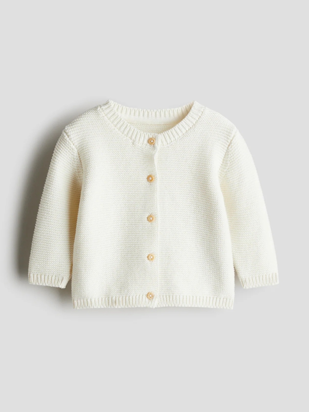 H&M White Knit Button-Up Cardigan 1-2 M